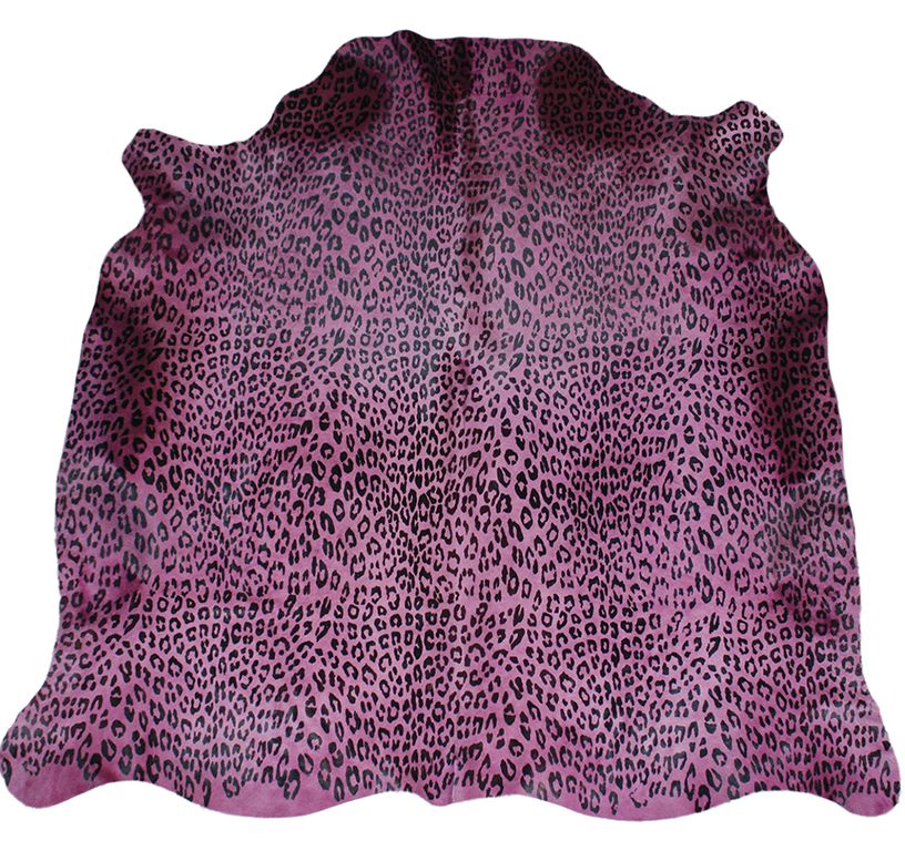 Tapis IMPRIME PANTHERE Maison Tergus, peau de bête  fushia, dim 1.90 x 2.10 m