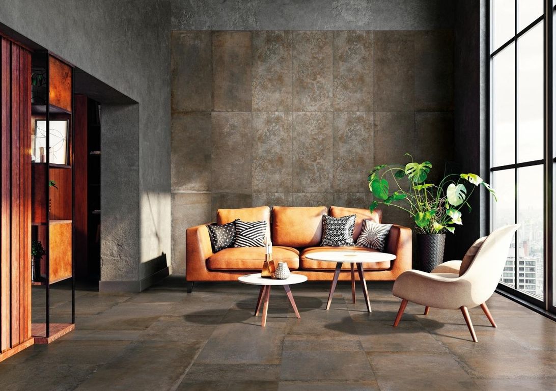 Carrelage STONE, aspect pierre gris, dim 60.00 x 60.00 cm