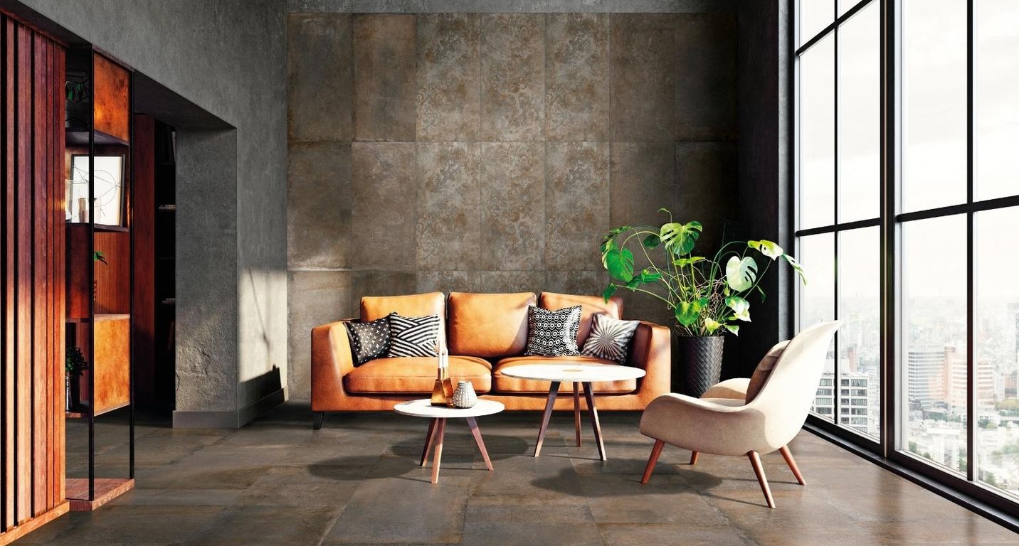 Carrelage STONE, aspect pierre gris, dim 60.00 x 60.00 cm