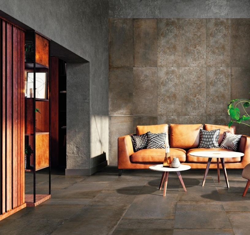 Carrelage STONE, aspect pierre gris, dim 60.00 x 60.00 cm