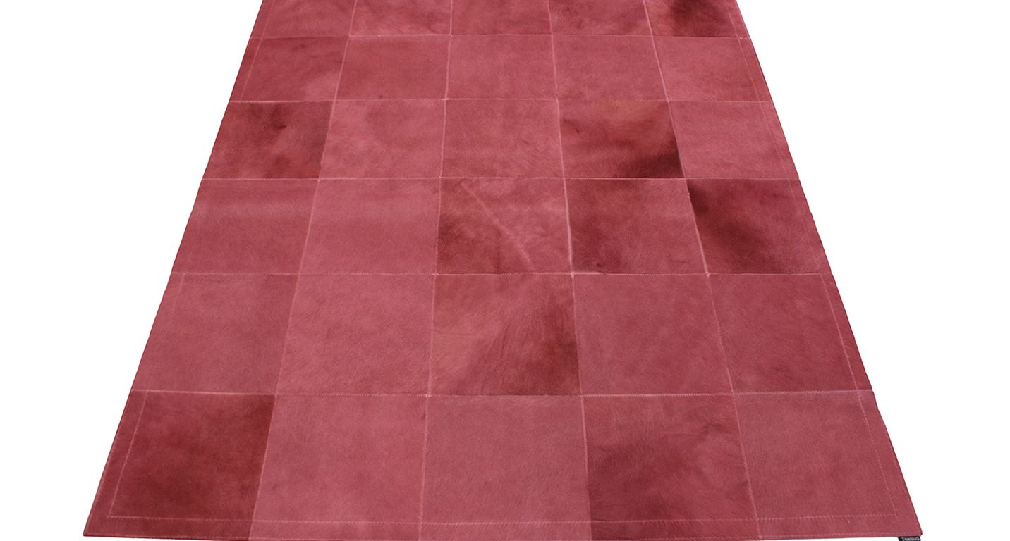 Tapis PEAU DE VACHE Maison Tergus, patchwork rose