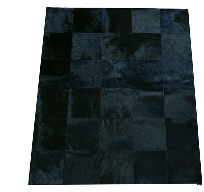 Tapis PEAU DE VACHE Maison Tergus, patchwork noir