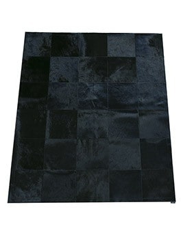Tapis PEAU DE VACHE Tergus, patchwork noir