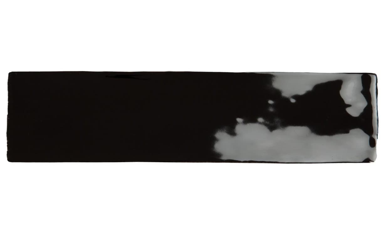 Faïence CASABLANCA, aspect zellige noir, dim 7.50 x 30.00 cm