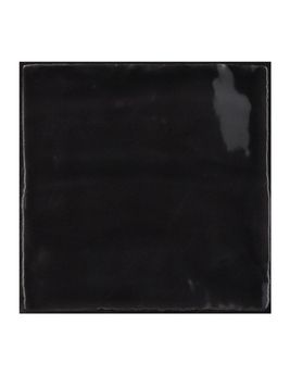 Faïence FEZ, aspect zellige noir, dim 13.00 x 13.00 cm