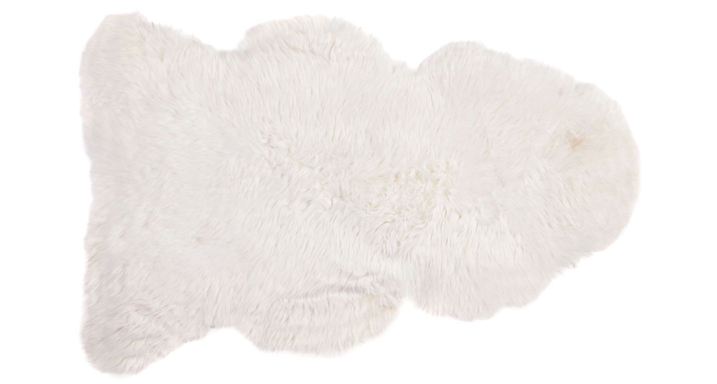 Tapis MOUTON Maison Tergus, peau de bête  blanc, dim 1.00 x 1.10 m