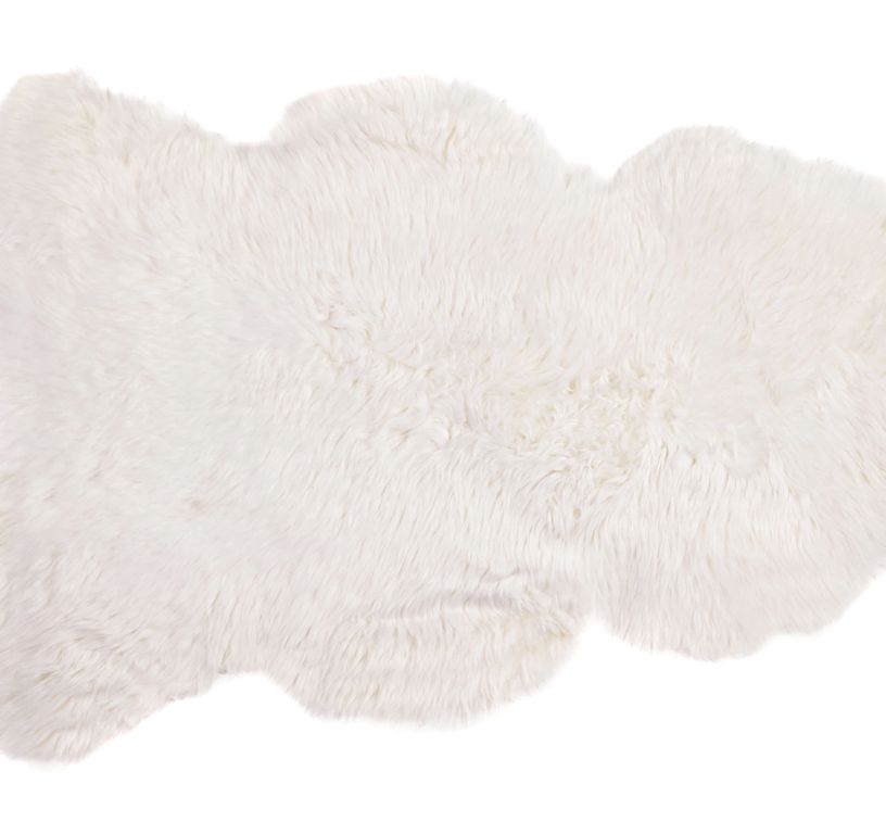 Tapis MOUTON Maison Tergus, peau de bête  blanc, dim 1.00 x 1.10 m