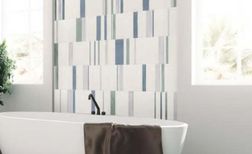 Faïence RESINE DECOR, faïence vert bleu blanc, dim 25.00 x 75.00 cm