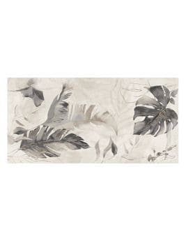 Carrelage SATIN DECOR, aspect béton décor végétal, dim 35.50 x 71.00 cm