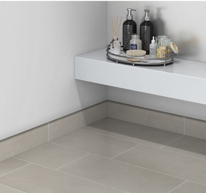 Plinthe carrelage PL RODEO, aspect béton taupe, h 7.00 x L 60.00 cm