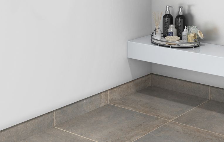 Plinthe carrelage PL STONE, aspect pierre gris, h 7.00 x L 60.00 cm
