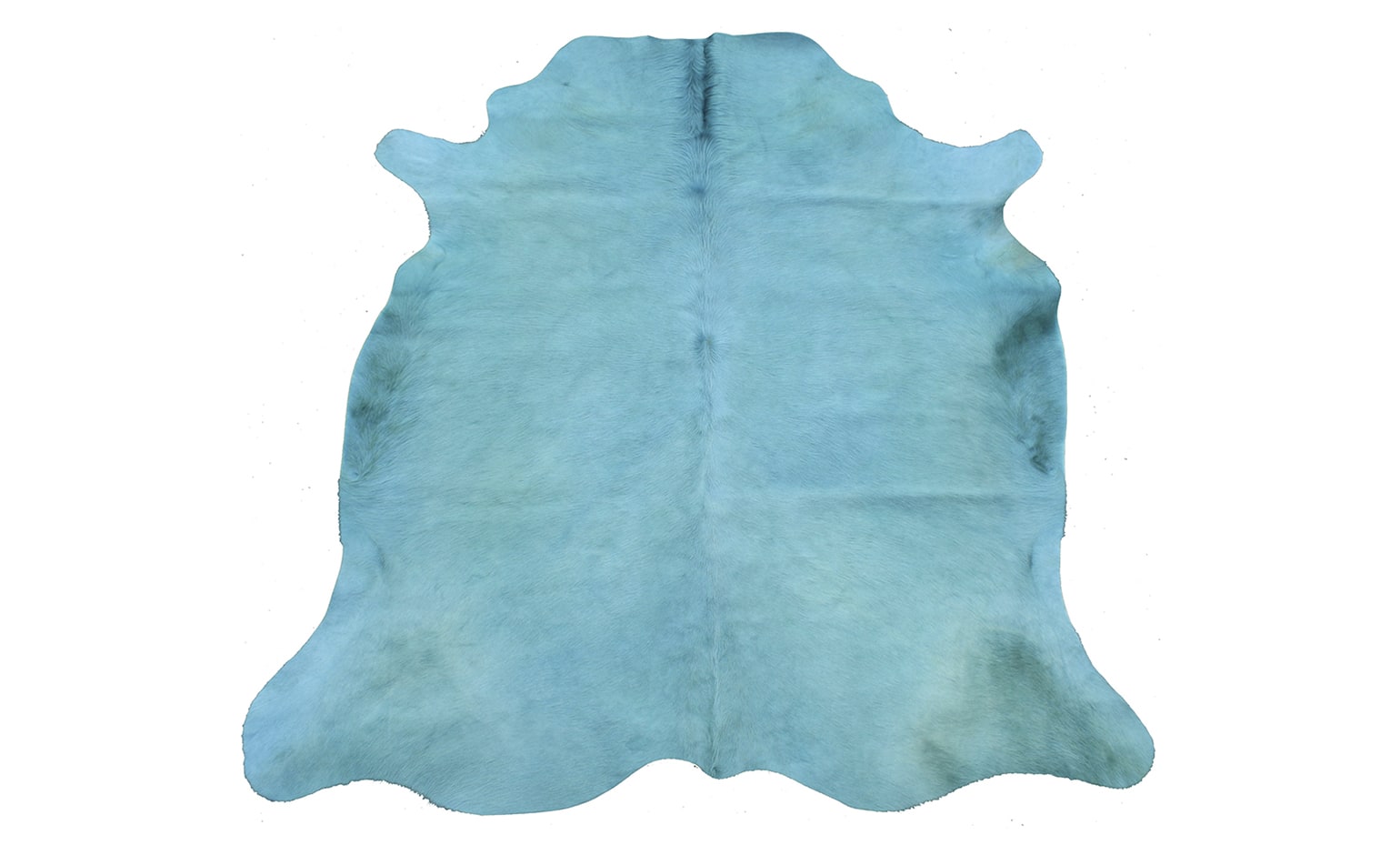 Tapis VACHE TEINTEE Tergus, peau de bête  turquoise, dim 1.90 x 2.10 m