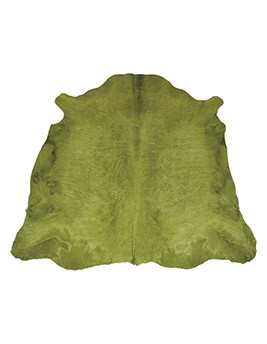 Tapis VACHE TEINTEE Tergus, peau de bête  vert, dim 1.90 x 2.10 m