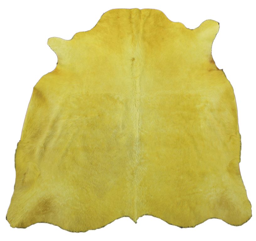 Tapis VACHE TEINTEE Maison Tergus, peau de bête  moutarde, dim 1.90 x 2.10 m