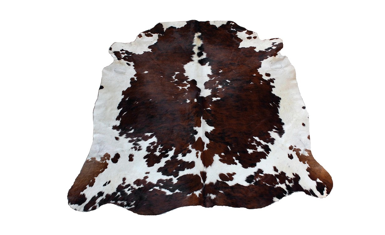 Tapis NORMANDE Tergus, peau de bête  marron, blanc, dim 1.90 x 2.10 m