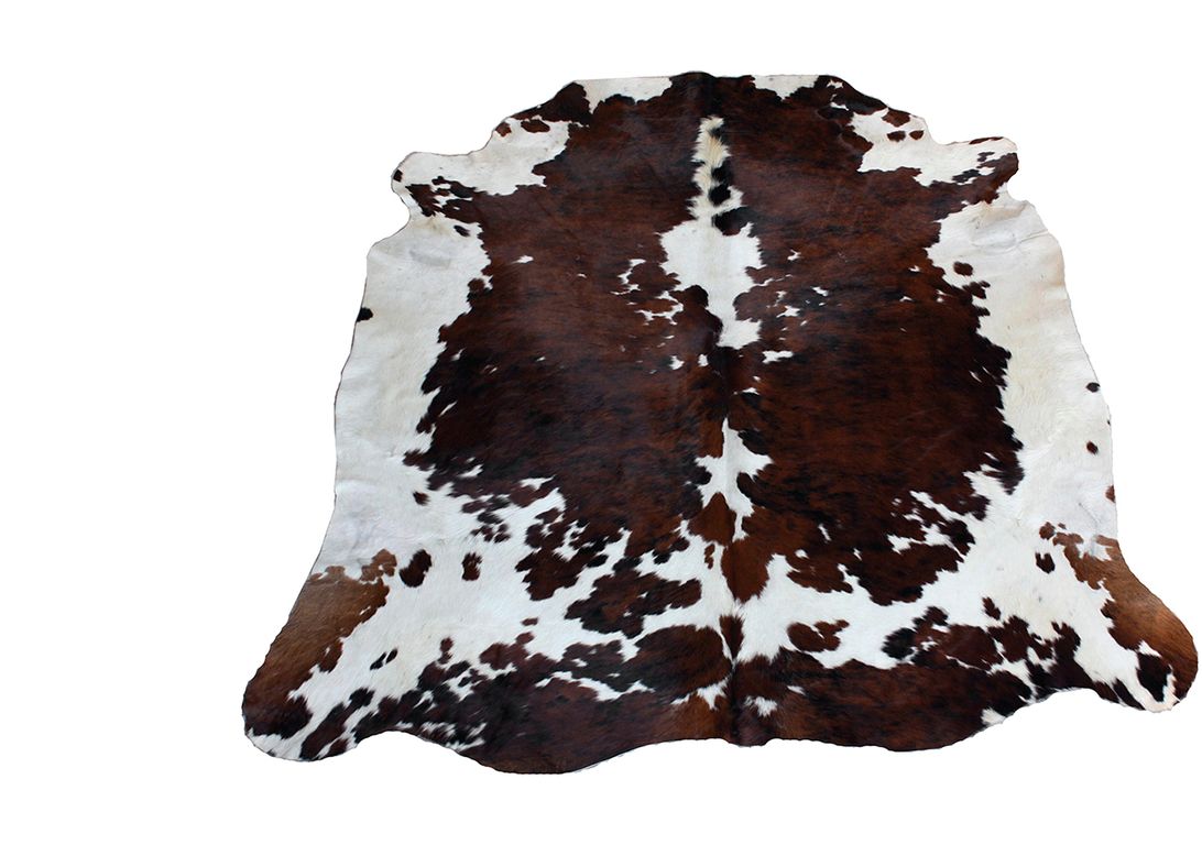 Tapis NORMANDE Maison Tergus, peau de bête  marron, blanc, dim 1.90 x 2.10 m