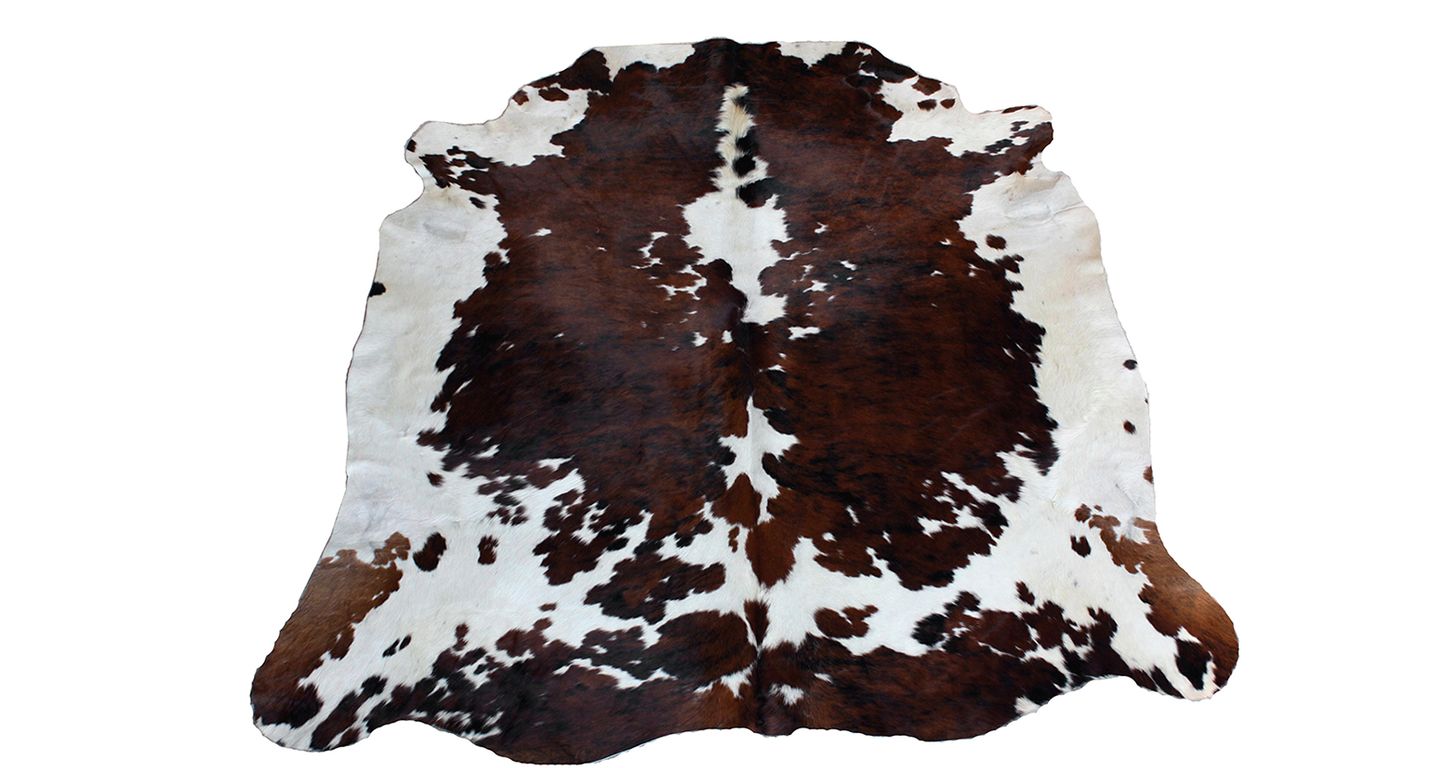 Tapis NORMANDE Maison Tergus, peau de bête  marron, blanc, dim 1.90 x 2.10 m