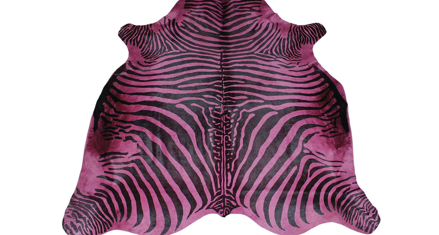 Tapis IMPRIME ZEBRE Maison Tergus, peau de bête  fuchsia, dim 1.90 x 2.10 m