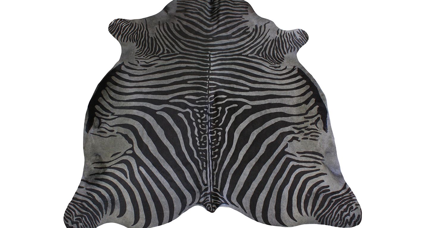 Tapis IMPRIME ZEBRE Maison Tergus, peau de bête  gris foncé, dim 1.90 x 2.10 m