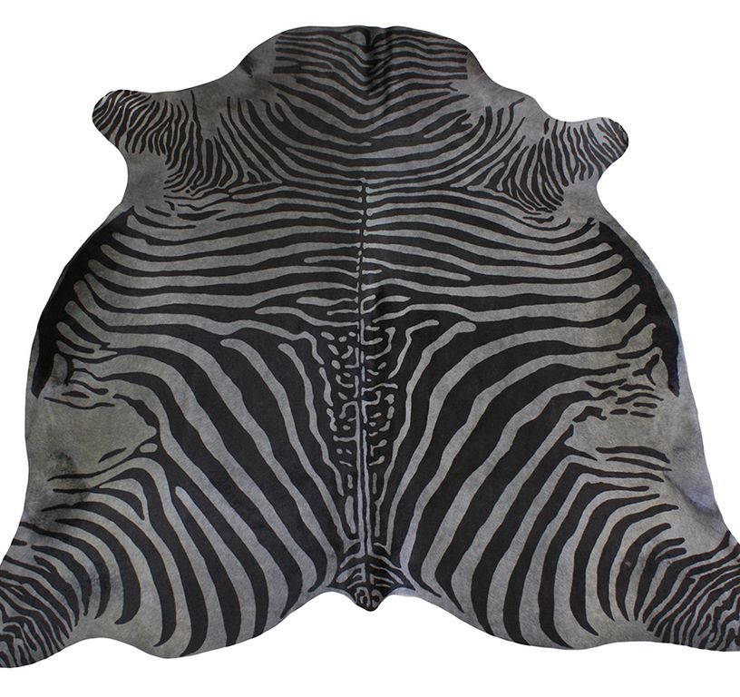 Tapis IMPRIME ZEBRE Maison Tergus, peau de bête  gris foncé, dim 1.90 x 2.10 m