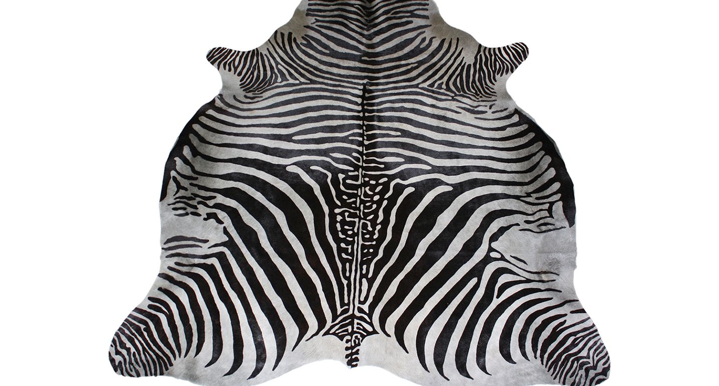 Tapis IMPRIME ZEBRE Maison Tergus, peau de bête  gris clai, dim 1.90 x 2.10 m