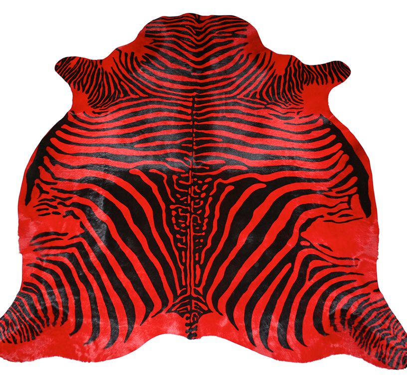 Tapis IMPRIME ZEBRE Maison Tergus, peau de bête  rouge, dim 1.90 x 2.10 m