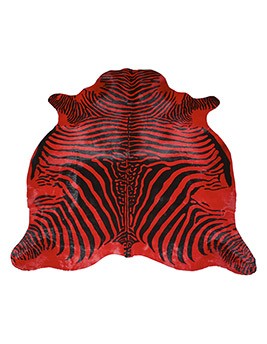 Tapis IMPRIME ZEBRE Tergus, peau de bête  rouge, dim 1.90 x 2.10 m