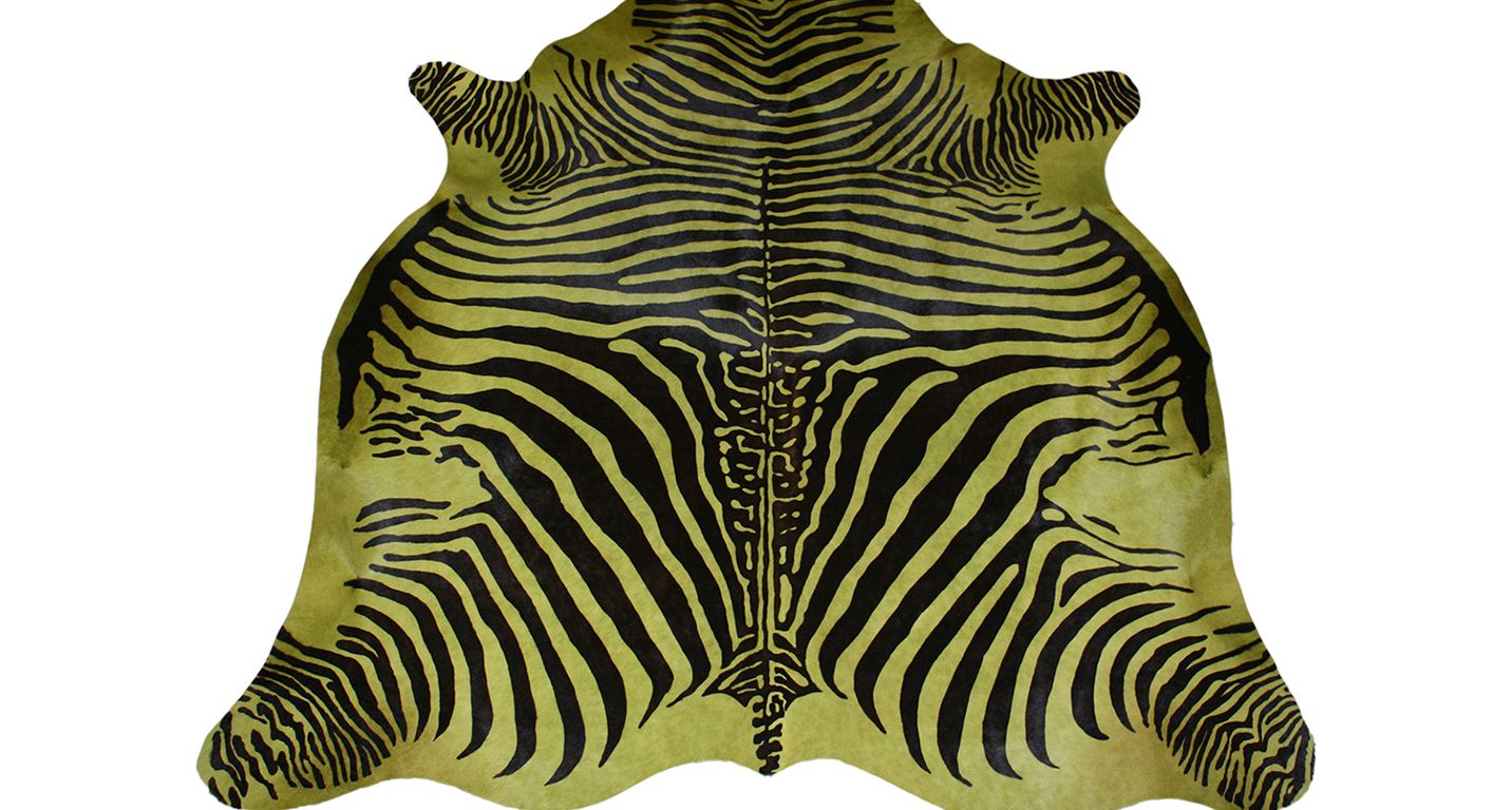 Tapis IMPRIME ZEBRE Maison Tergus, peau de bête  vert, dim 1.90 x 2.10 m