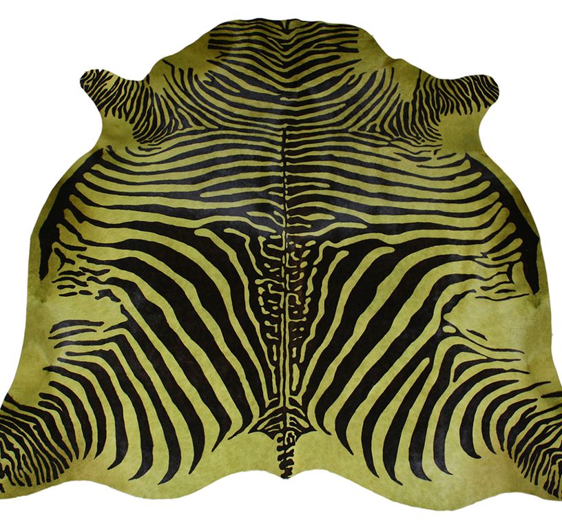 Tapis IMPRIME ZEBRE Maison Tergus, peau de bête  vert, dim 1.90 x 2.10 m