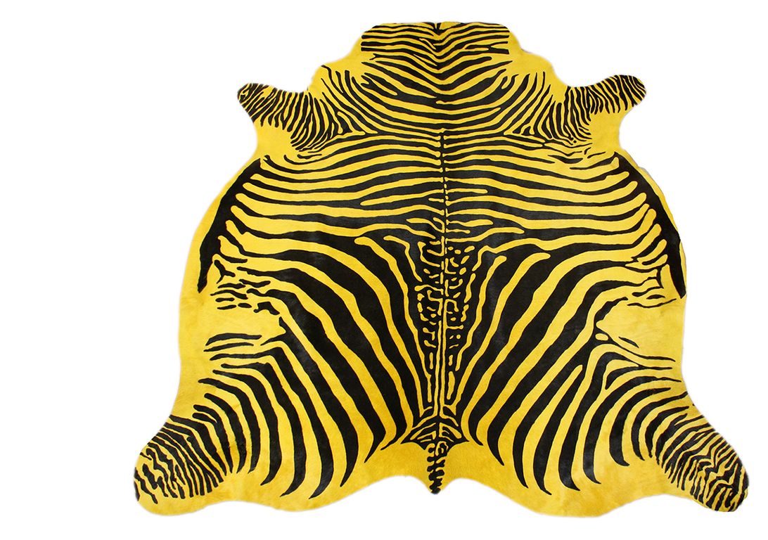 Tapis IMPRIME ZEBRE Maison Tergus, peau de bête  jaune, dim 1.90 x 2.10 m