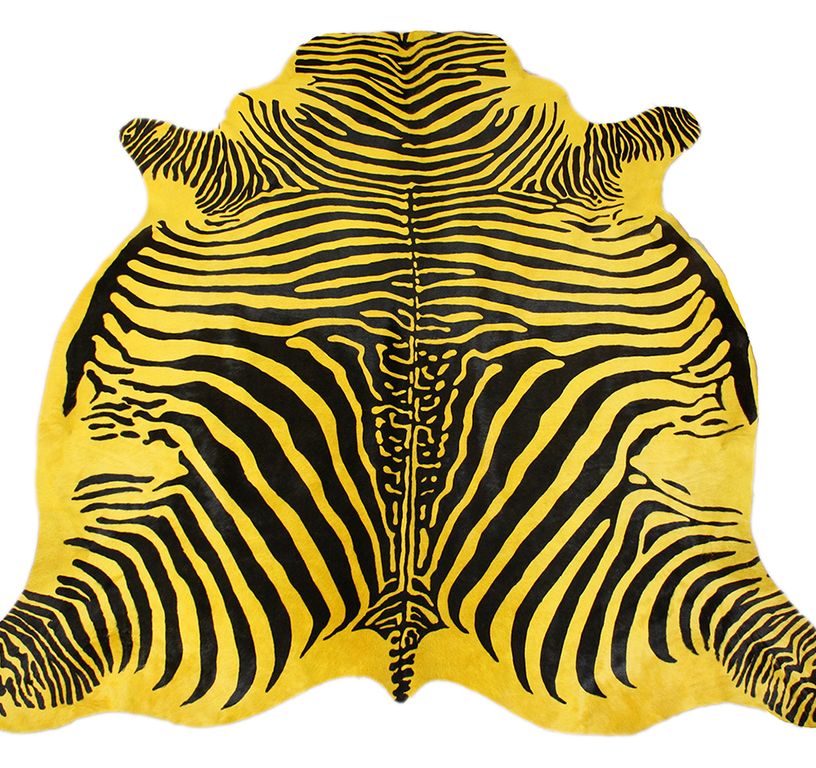 Tapis IMPRIME ZEBRE Maison Tergus, peau de bête  jaune, dim 1.90 x 2.10 m