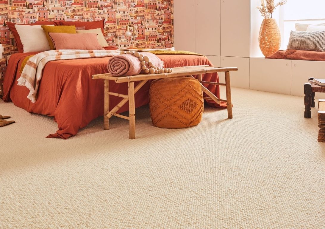 Moquette bouclée MALTA 4M, col BLANC, rouleau 4.00 m