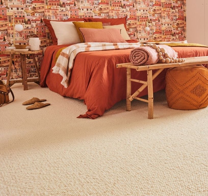 Moquette bouclée MALTA 4M, col BLANC, rouleau 4.00 m