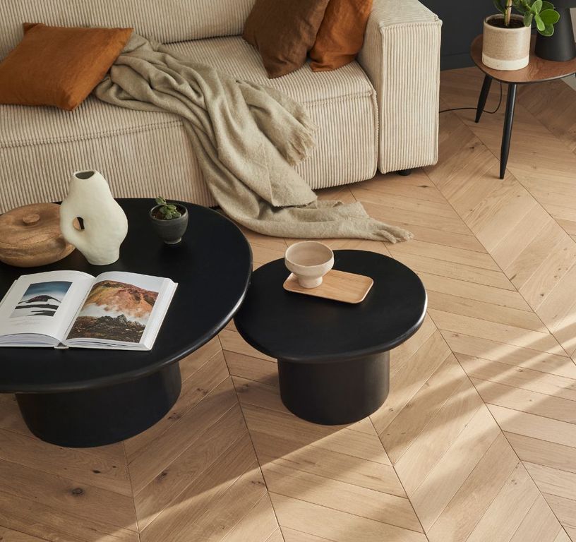 Parquet massif MASSIF HAUSSMANN CHENE AUTHENTIQUE , chêne naturel, verni, larg. 9.00 cm