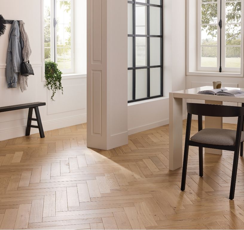 Parquet massif MASSIF FOCH CHENE AUTHENTIQUE , chêne naturel, verni, larg. 9.00 cm