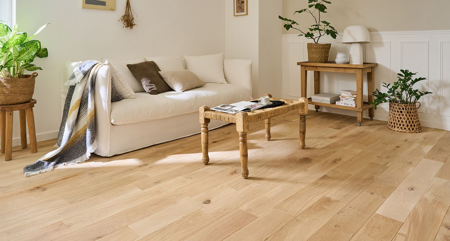 Parquet massif MASSIF 150 CHENE AUTHENTIQUE , chêne naturel, verni, larg. 15.00 cm