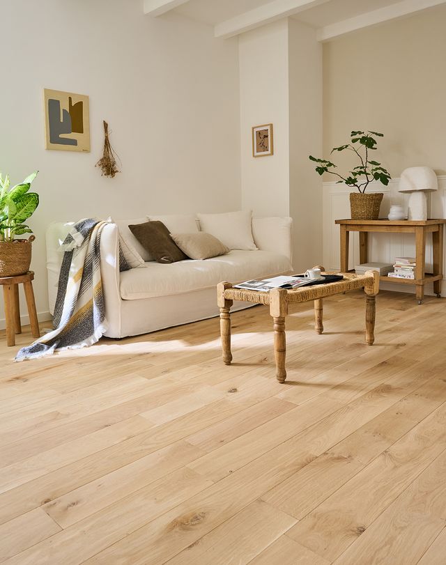 Parquet massif MASSIF 150 CHENE AUTHENTIQUE , chêne naturel, verni, larg. 15.00 cm