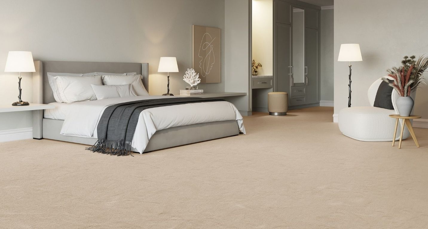 Moquette velours SUSPENSE 4, col beige, rouleau 4.00 m