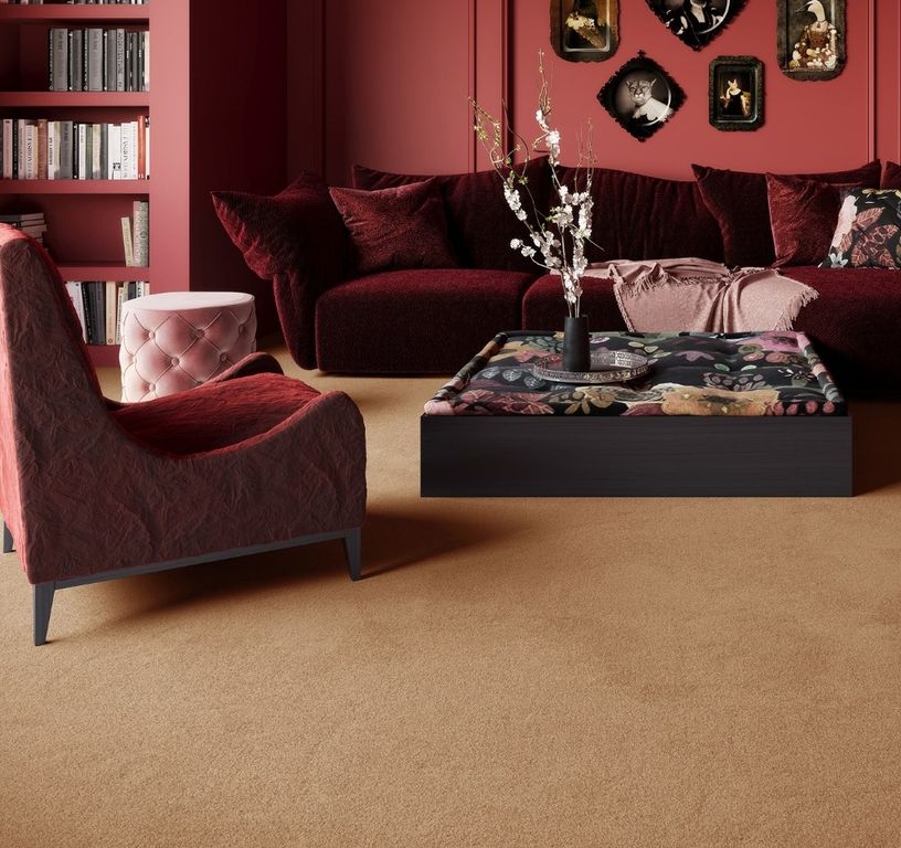 Moquette velours SUSPENSE 4, col Beige clair , rouleau 4.00 m