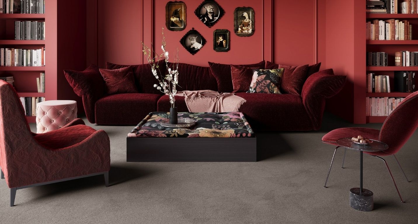 Moquette velours SUSPENSE 4, col gris nuage, rouleau 4.00 m