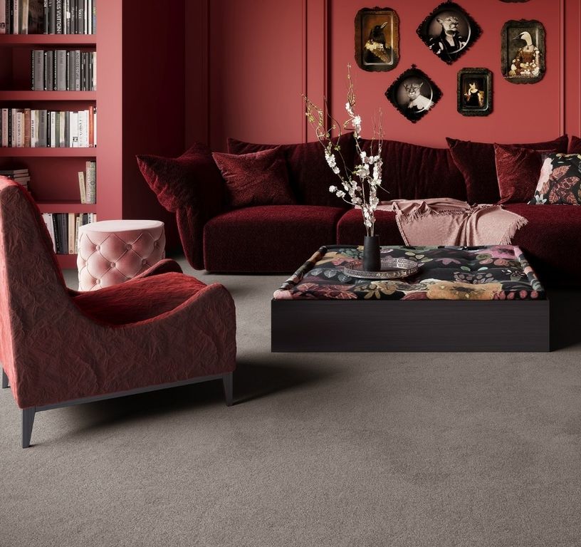 Moquette velours SUSPENSE 4, col gris nuage, rouleau 4.00 m