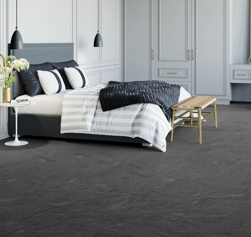 Moquette velours SUSPENSE 4, col noir, rouleau 4.00 m