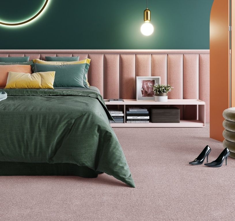 Moquette shaggy SECRET NEW 4M, col rose, rouleau 4.00 m