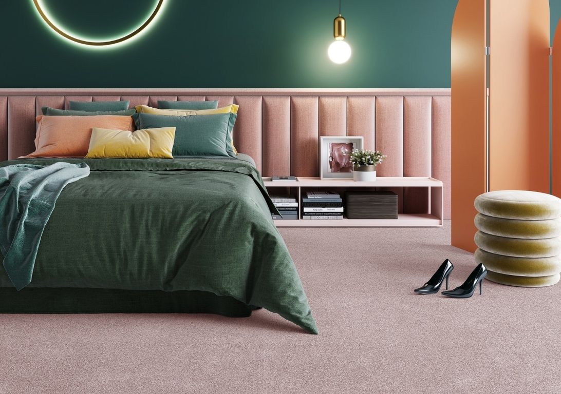 Moquette shaggy SECRET NEW 5M, col rose, rouleau 5.00 m