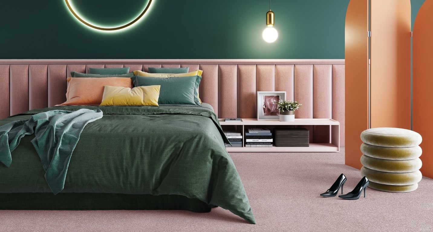 Moquette shaggy SECRET NEW 5M, col rose, rouleau 5.00 m