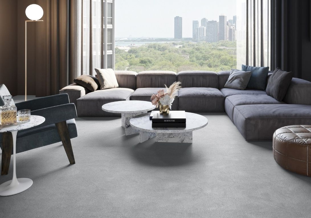 Moquette shaggy SATISFACTION 4M, col gris clair, rouleau 4.00 m