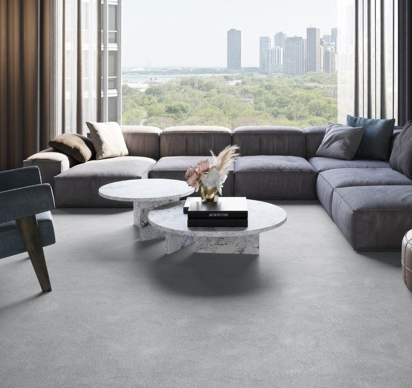 Moquette shaggy SATISFACTION 4M, col gris clair, rouleau 4.00 m