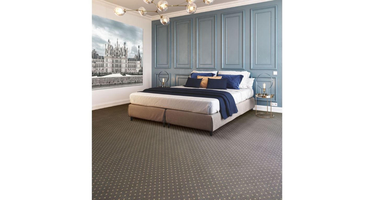 Moquette imprimée CHOPIN AB4, col gris acier, rouleau 4.00 m