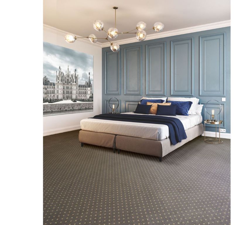 Moquette imprimée CHOPIN AB4, col gris acier, rouleau 4.00 m