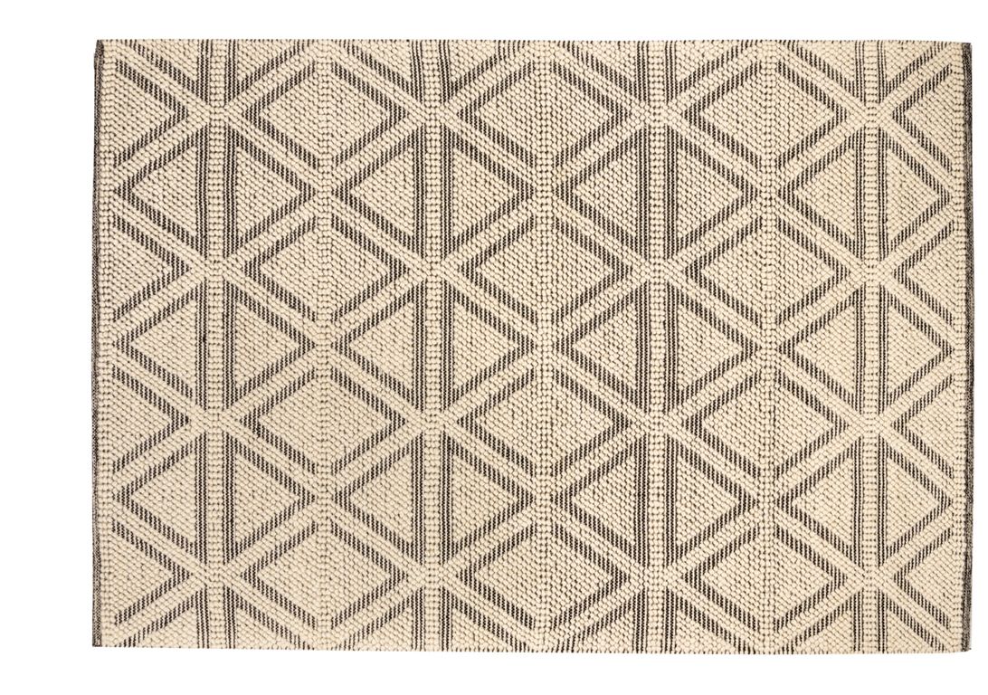 Tapis ISIDOR , géométrique noir crème